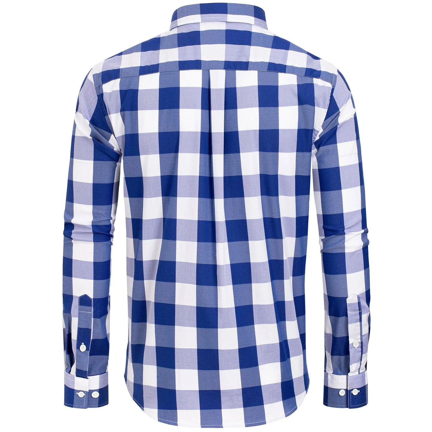 Alimens & Gentle Men's Plaid Button Down Shirts Cotton Long Sleeve Shirts Gingham Shirt